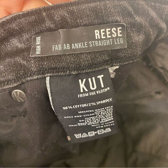 Kut From The Kloth Reese High Rise Fab Ab Ankle Straight Jeans distressed 16W - Picture 6 of 11